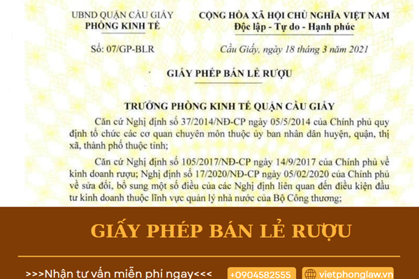 Giấy phép bán lẻ rượu